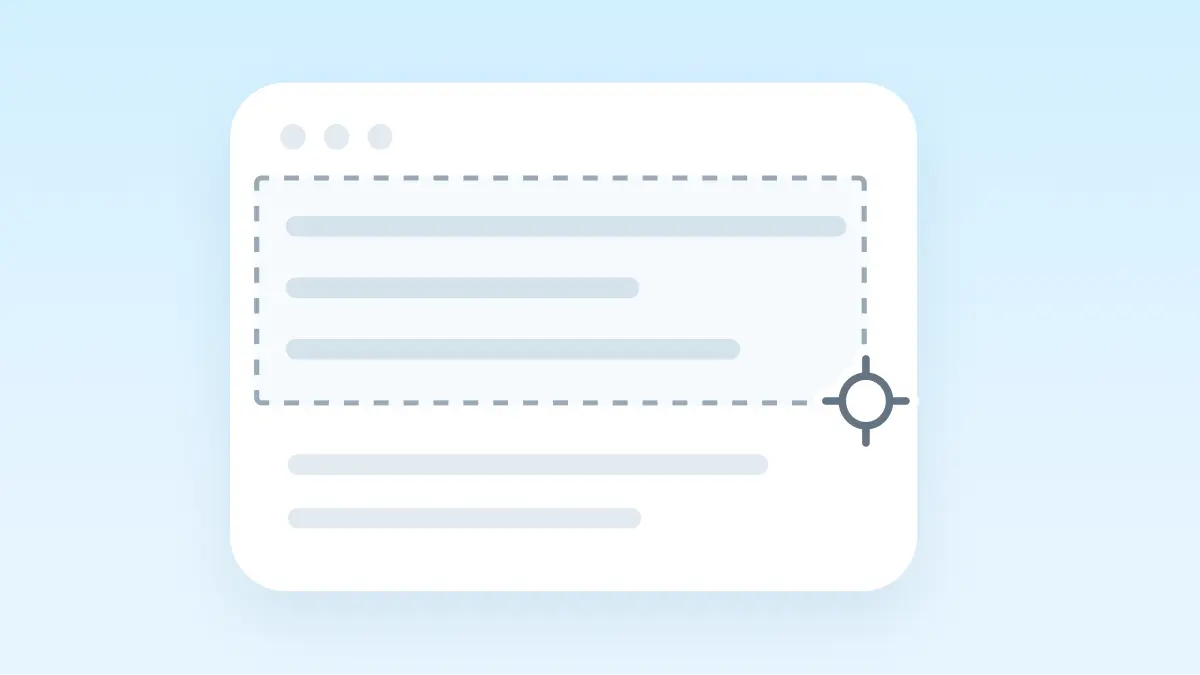 Illustration of selecting part of the screen for screenshot translation.